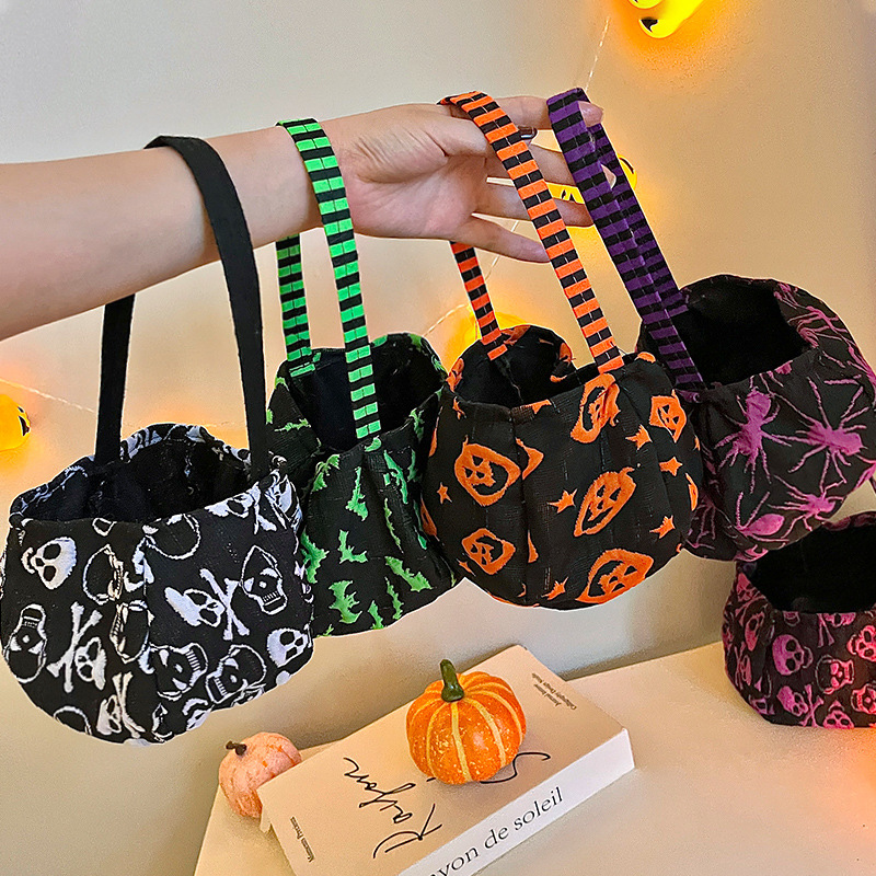 Accesorios para niños de Halloween, bolsas de dulces, bolsas de fiesta, bolsas de calabaza, decoración de mano para el festival de fantasmas