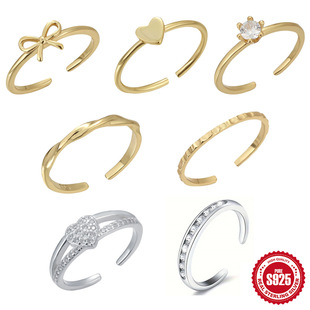 S925 Sterling Silver Diamond-Encrusted Open Adjustable Foot Ring European and American Hot-Selling Summer Beach Versatile Foot Ring Foot Jewelry