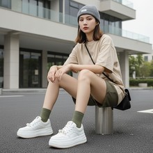 2025新款鞋真皮秋季小白鞋女厚底休闲增高透气单鞋防滑板鞋女鞋