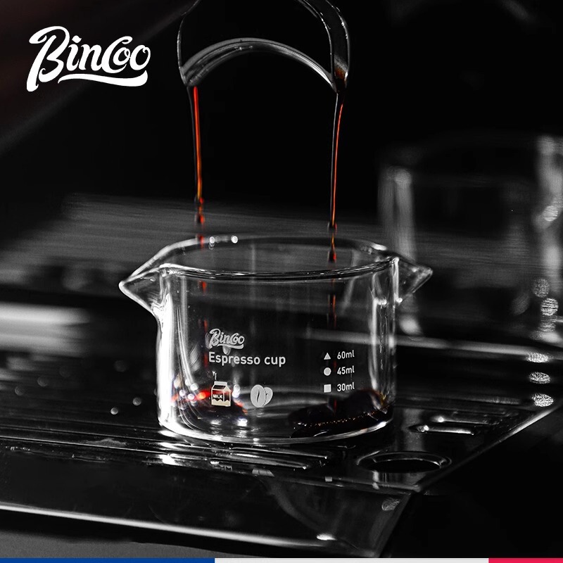 Bincoo Italian Coffee Extraction Cup Concentrated Measuring Cup Liquid Cup with Scale Italian Coffee Machine Ounce Cup Milk Cup