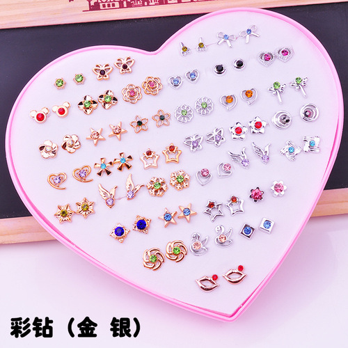 Simple acrylic resin set earrings earrings women's earrings wholesale love stall jewelry plastic box