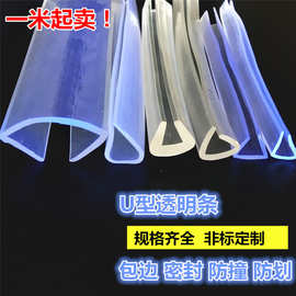 U型透明橡胶包边密封条玻璃机械设备封边边缘防护橡胶条U形密封条