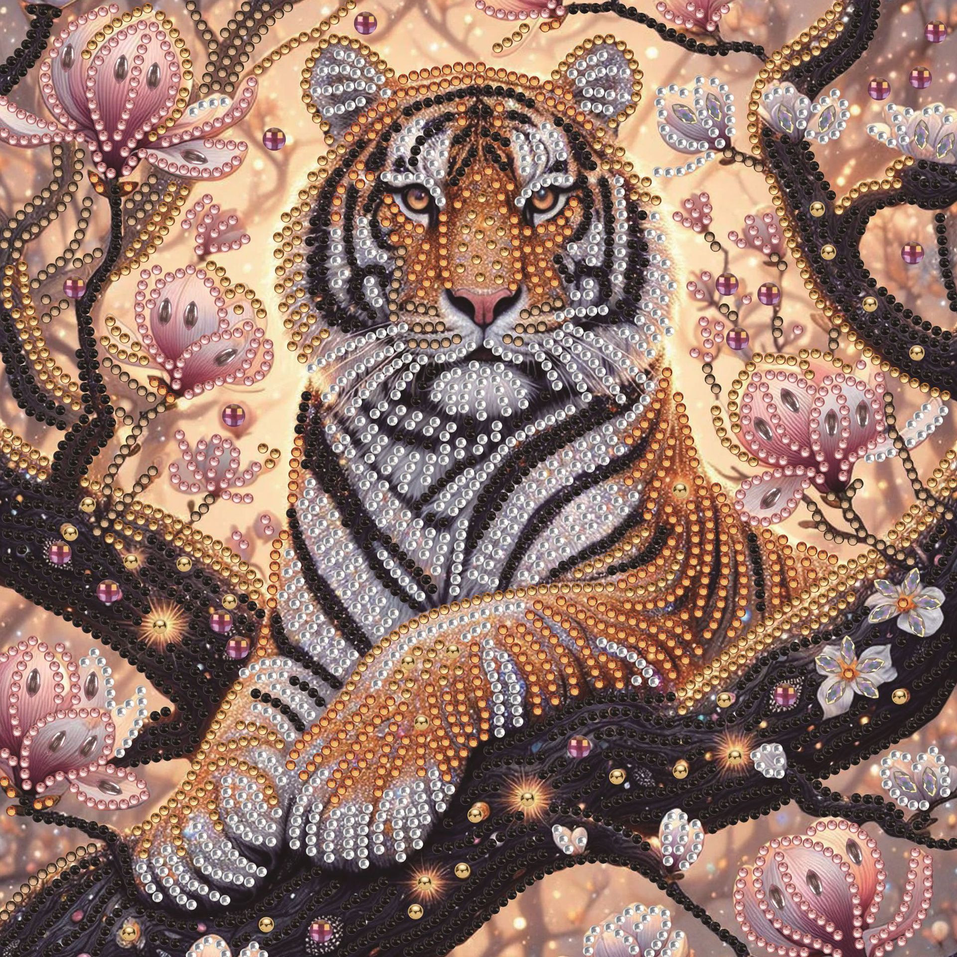 Pintura artesanal con diamantes