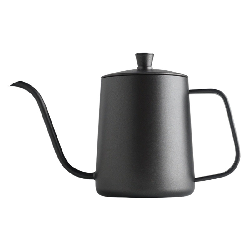 Acero inoxidable teflón mano olla con tapa hogar boca larga colgando oído goteo cafetera engrosada boca fina olla aparato