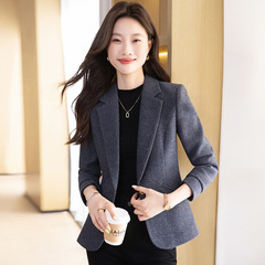 毛呢西装外套女春秋2025新款修身气质小个子短款加厚休闲西服上衣