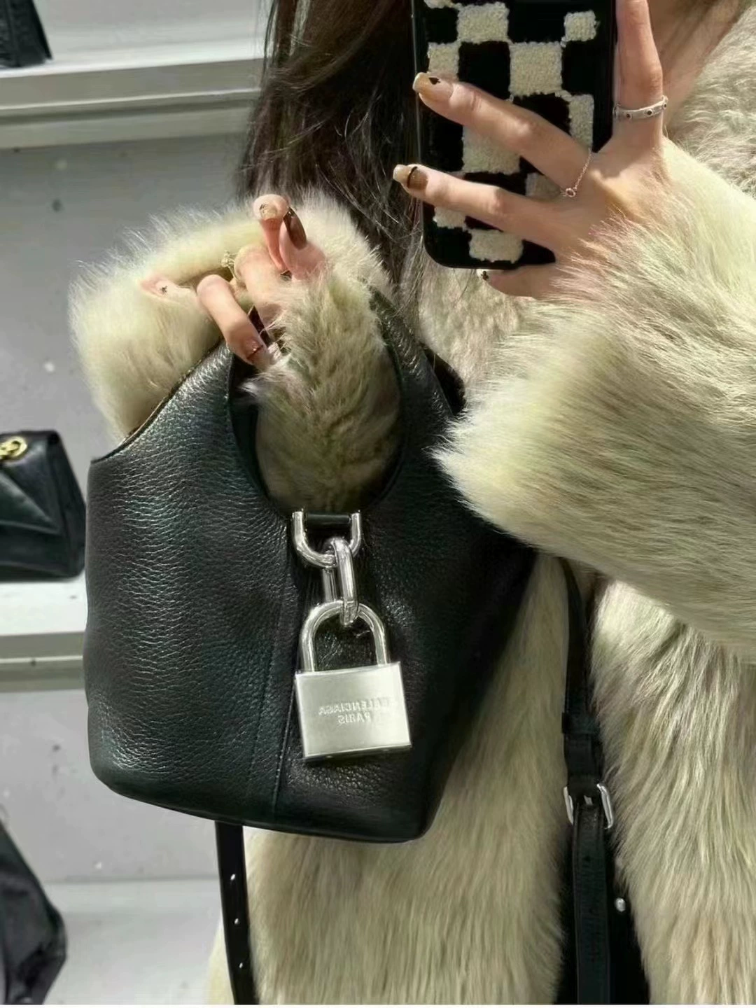 Сумка B Family New HOBO Fashion Locking Basket Locker Hobe, сумка через плечо/в руку, кожаная женская сумка Diablo