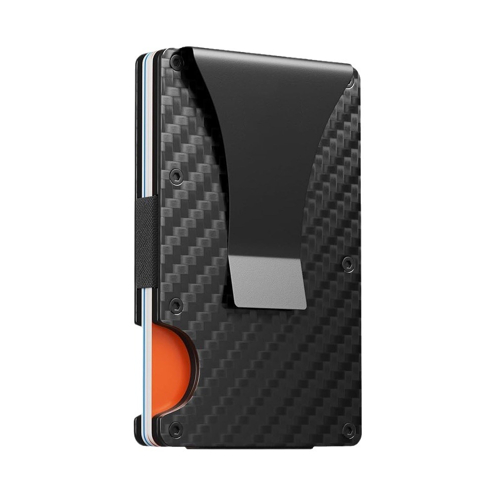 Suministro Directo de fábrica de aleación de aluminio caja de tarjeta de crédito de fibra de carbono RFID Bloqueo de gran capacidad cartera de crédito Titular