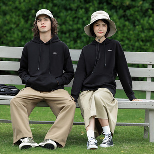 alo Autumn and Winter Warm Clothes Sports Hooded Sweat Men's and Women's Running Loose Pocket Casual Warm Top