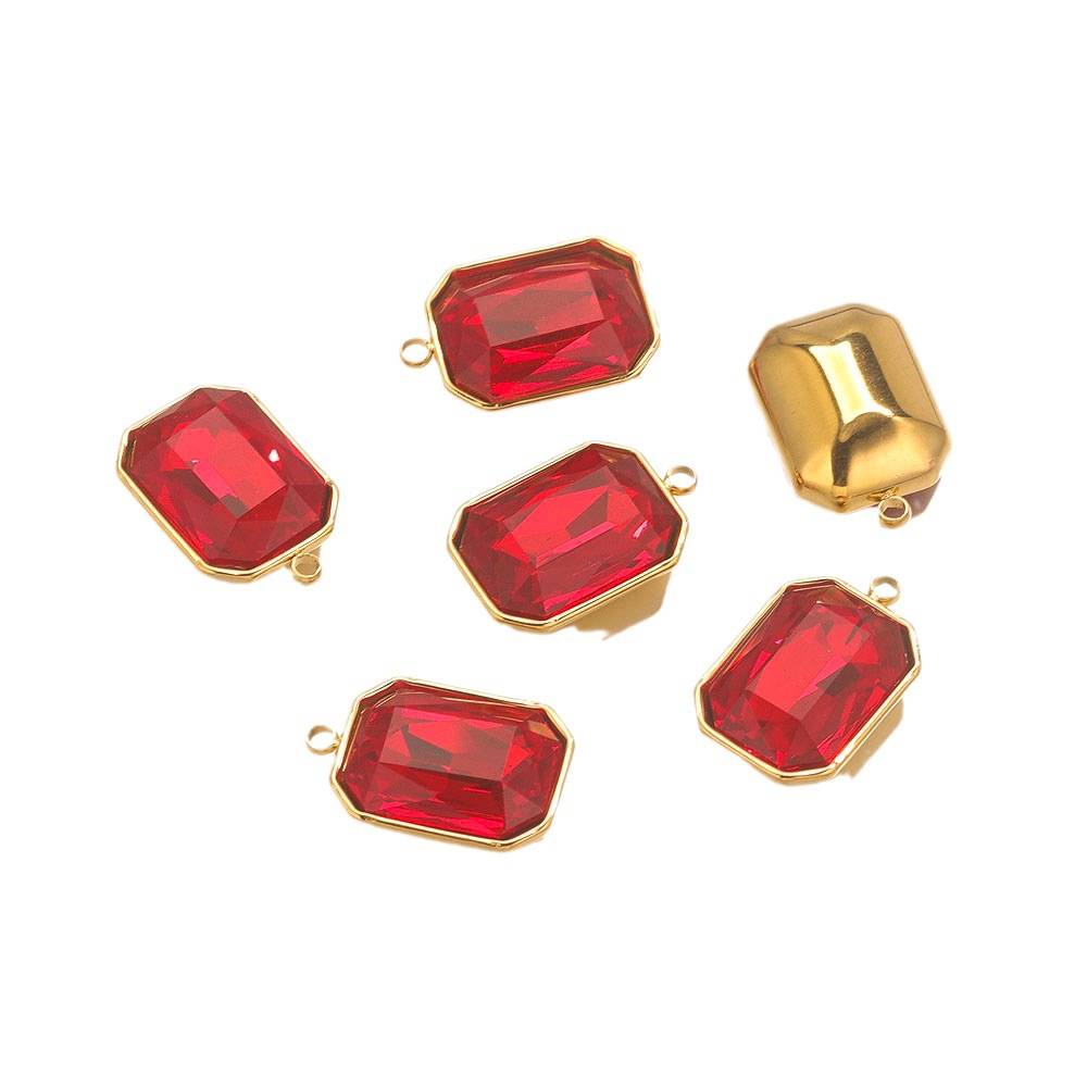 Acero inoxidable con incrustaciones Topacio mar gema azul titanio acero colgante collar europeo y americano partido compromiso joyería transfronteriza