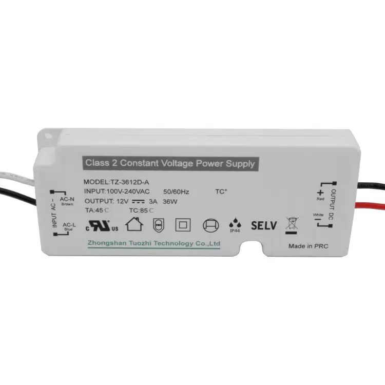 UL美规认证36W 12V 24V恒压电源超薄防水IP44