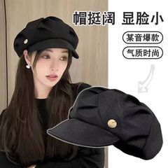 秋冬の新型雲の帽子のファッションは八角形の女性の帽子の大きい頭の周りの韓国版の気質が顔のベレーの帽子の卸売りを現します。