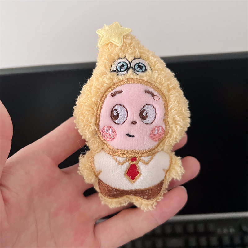 网红泡泡玛特星星人毛绒公仔配件卡通海绵宝宝派大星玩偶胸针diy|undefined