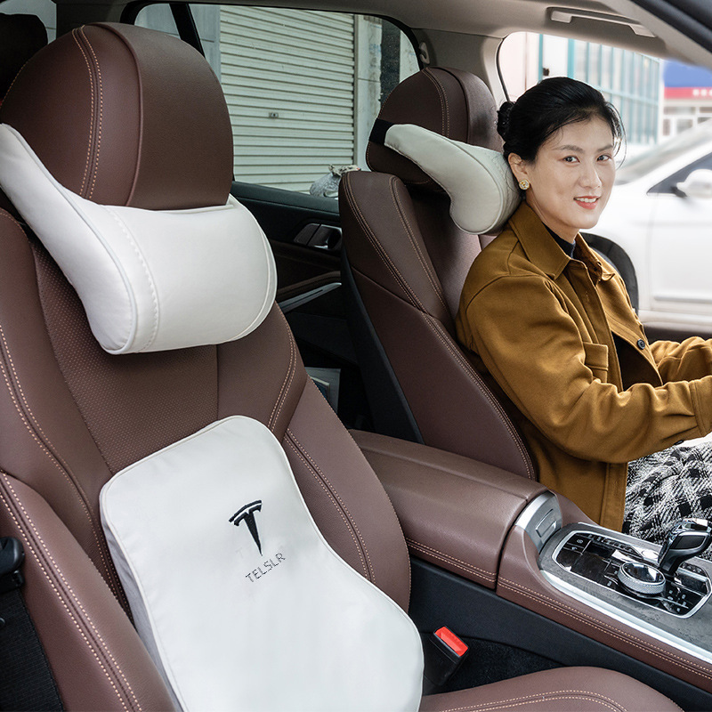 (2개) 자동차 메모리 폼 라텍스 머리 및 목 베개 BYD 모델 Y LA 모델 3 IDEAL WORLD M7 WEILAI