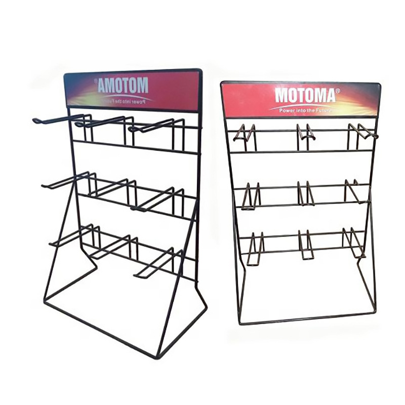 台式展示架 3层电池货架 铁线架纽扣电池架双线钩陈列架 促销架
