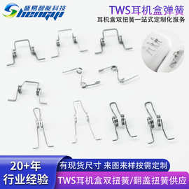 定制TWS弹簧 蓝牙耳机盒翻盖双扭簧 不锈钢0.3-0.5线径小弹簧工厂