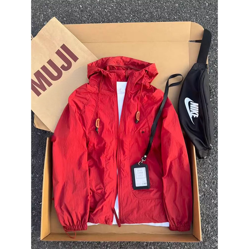 Suzaku Red Hooded Jacket Men's Summer Thin Mountain Style Outdoor Quick-Drying Cycling Jacket Couple Sun Protection Jacket