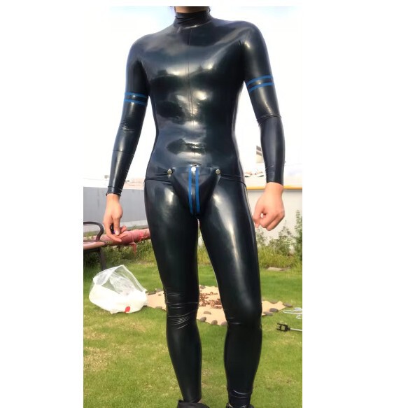 Latex Clothing with Removable Insert, Back Zipper, One-Piece Latex Clothing, Latex Bodysuit