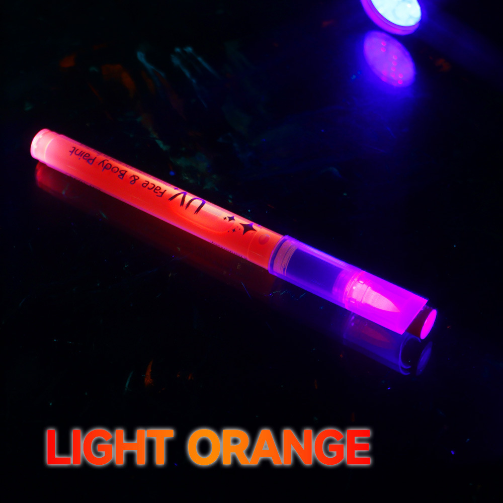 Ventas transfronterizas calientes líquidas directas pen luminiscente UV acuarela pen concierto pen marcador de pintura corporal de Halloween en stock