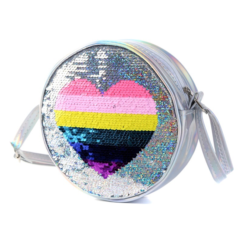 Bolso bandolera glitt Arco Iris brillo cintura bolsa nuevos niños estudiante niña dibujos animados bolso de hombro lentejuelas unicornio