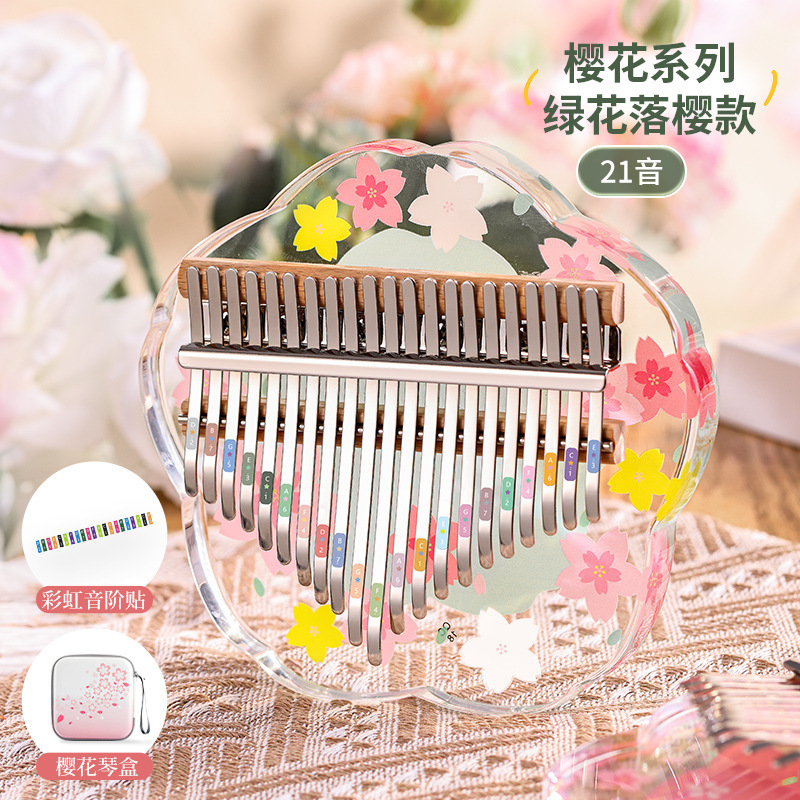 Huashu 親指ピアノ女の子カリンバ 21 音クリスタルフィンガーピアノ楽器初心者 17 音子供|undefined