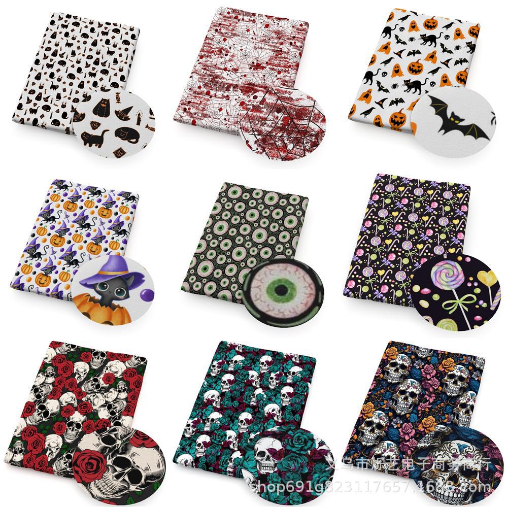50X45CM万圣节鬼头系列薄款涤棉手工衬布面料拼布,1Yc71377