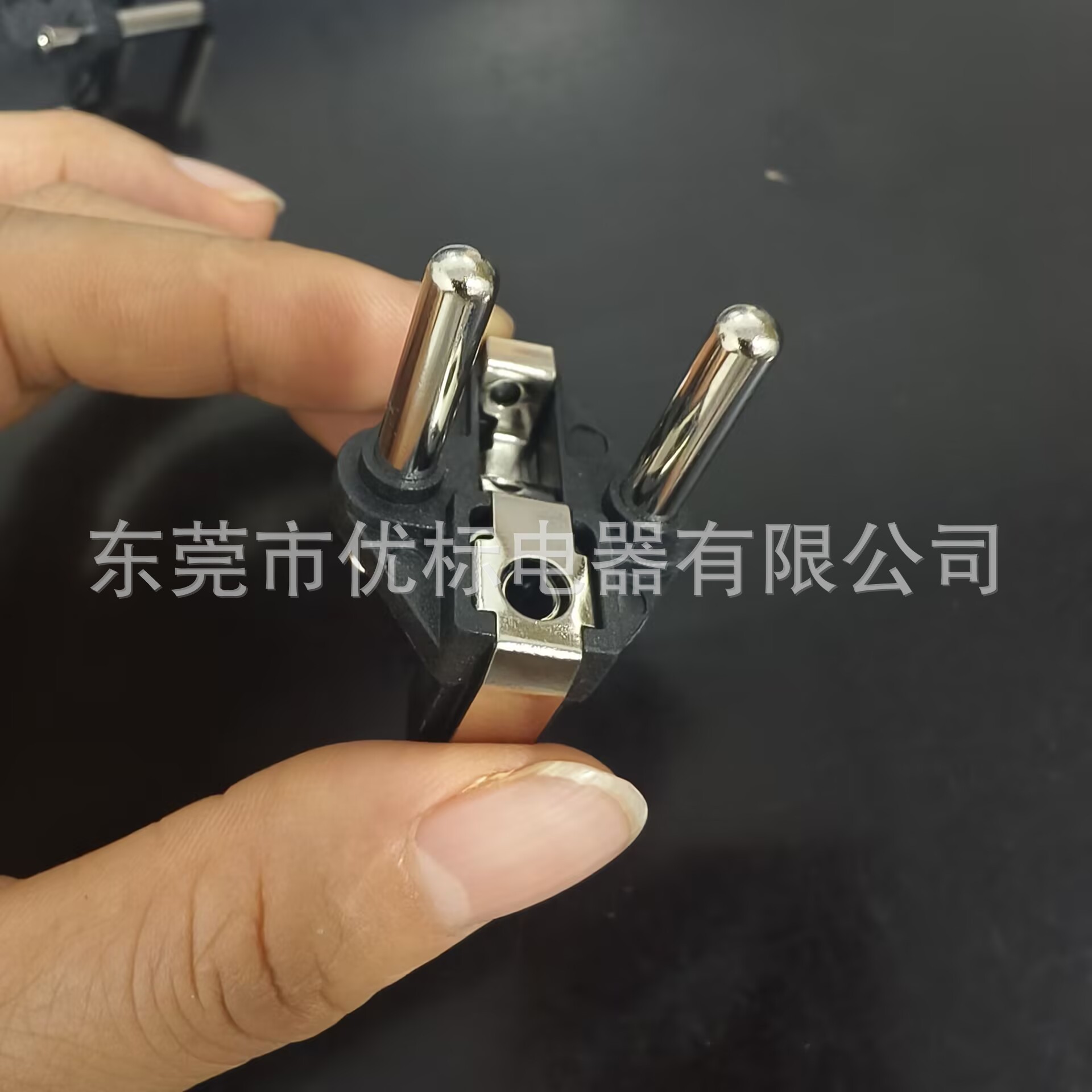 低铅实心法国头内架欧规插头内架法式三芯法国头全铜内架环保ROHS