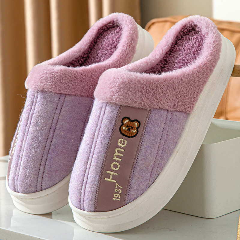 Zapatillas de otoño e invierno al aire libre de los hombres interior espesado 2023 hogar lana forrado Zapatillas de algodón par de las mujeres simples Zapatillas de lana