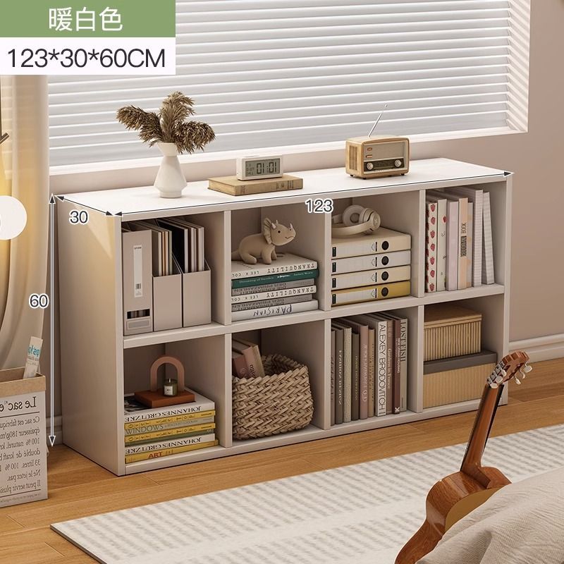 Estantería de piso a techo, gabinete de ocho cuadrículas, hogar simple, sala de estar para niños, estantería pequeña de varios pisos contra la pared, estante de almacenamiento de libros