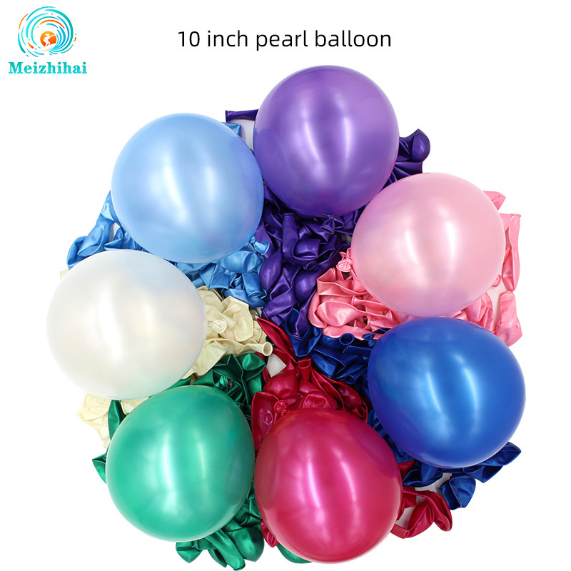 Globo nacarado grueso personalizado de 10 pulgadas decoración de la sala de bodas decoración de la fiesta de cumpleaños globo al por mayor impresión de globo grueso