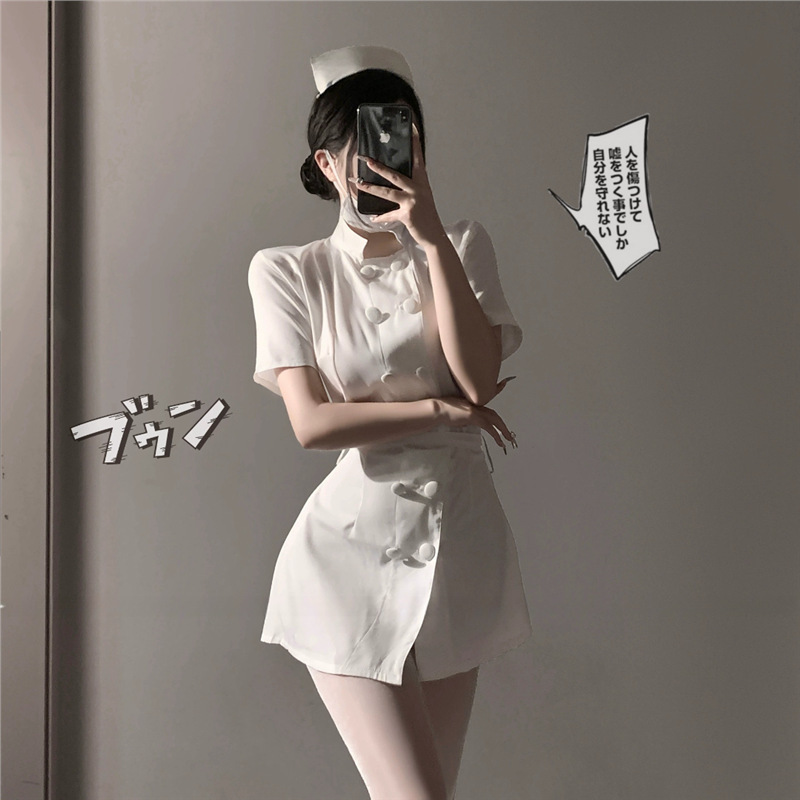 Sexy Pure Desire Nurse Uniform 2024 Set Cosplay Hot Girl Doctor Halloween Night Party Maid Qqny