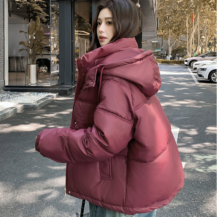 外贸棉服女短款2025新款韩版时尚连帽宽松面包服学生ins港风棉袄|undefined