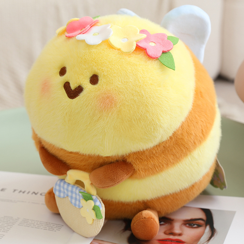 Bear flower bee colgante muñeca juguete de peluche muñeca abeja pequeña bolsa colgante muñeca máquina encantadora