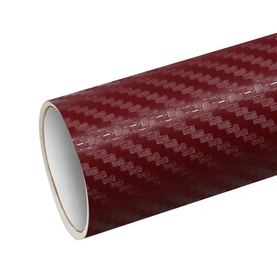 Automotive Film, 3D Carbon Fiber Film Interior - 15228-meters-3d-carbon-fiber-wine-red
