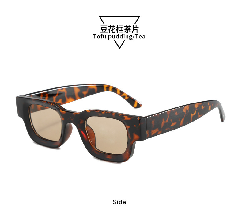 Nuevas gafas de moda de montura cuadrada pequeña retro transfronterizas, personalidad de hip-hop europea y americana, gafas de sol de protección solar de tiro callejero Sunglasses