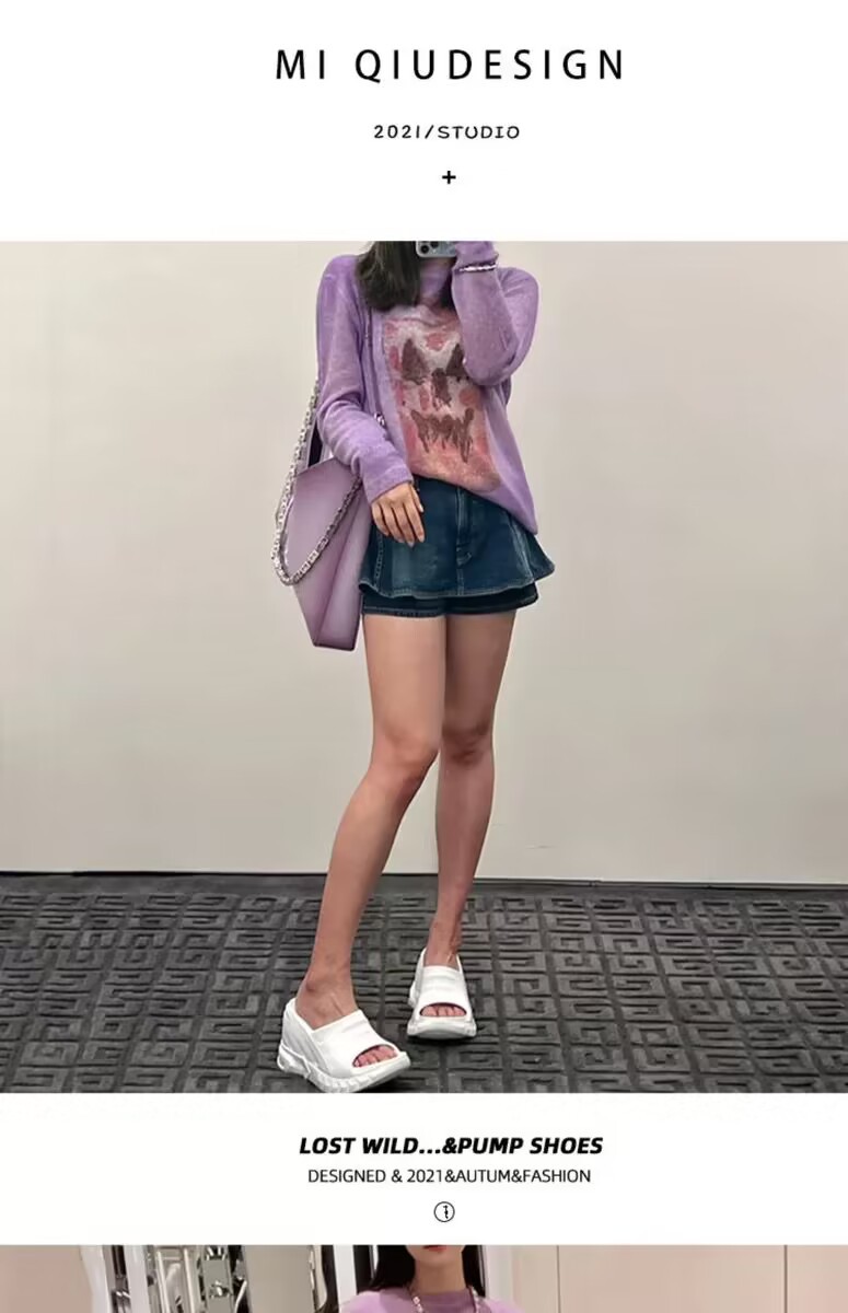 Sommer-Hausschuhe mit dicken Sohlen für Damen, 34 Yards, neue Plateauschuhe, 9 cm, Super-High-Heels, koreanische Version, Slip-on-Strandschuhe, Flut_voghion.com