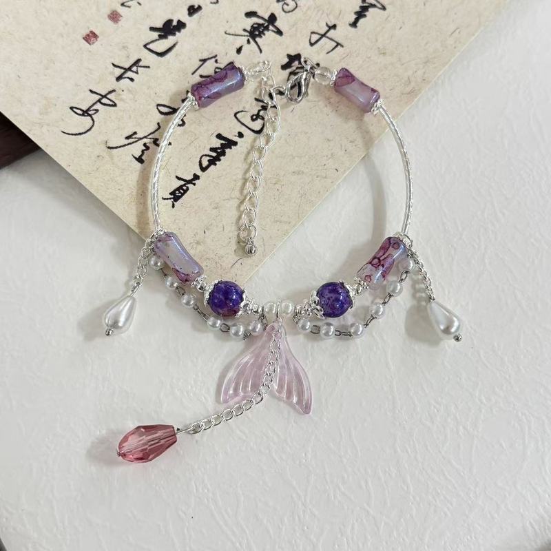 甘い水晶の魚の尾のブレスレットの女性ins潮diyの手作りの数珠の手は飾って軽くて豪華です。|undefined