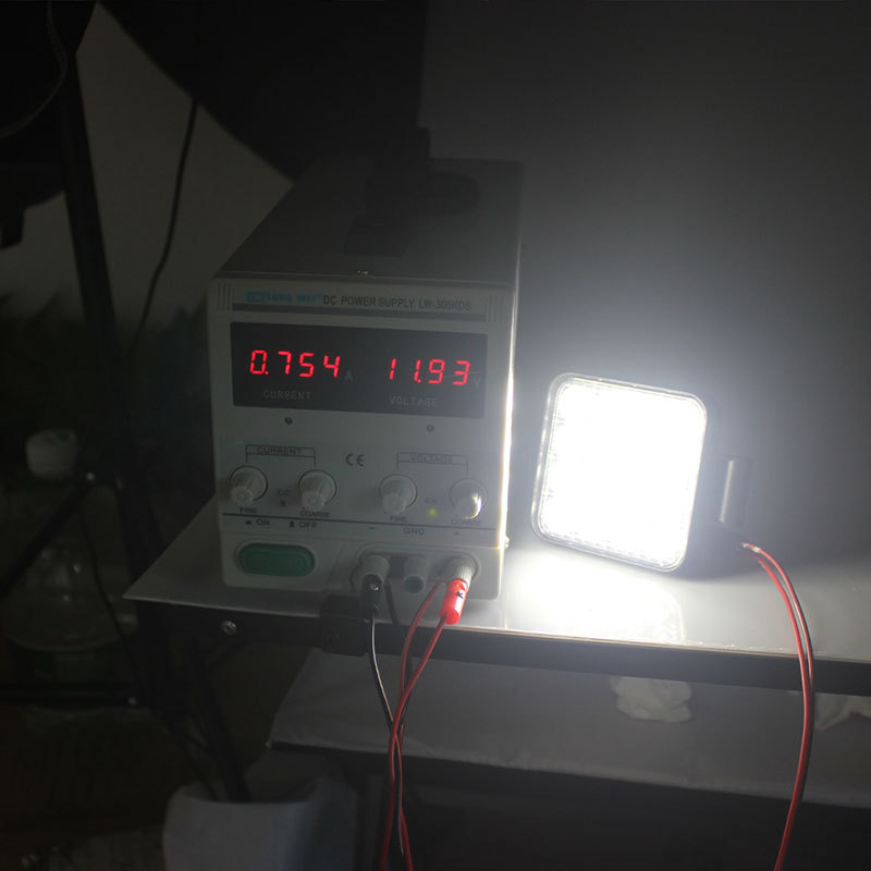 Cross-Border Exclusive Supply of Led Car Work Lights, Square 16Led Off-Road Vehicle Spotlights, Engineering Lights/Inspection Lights