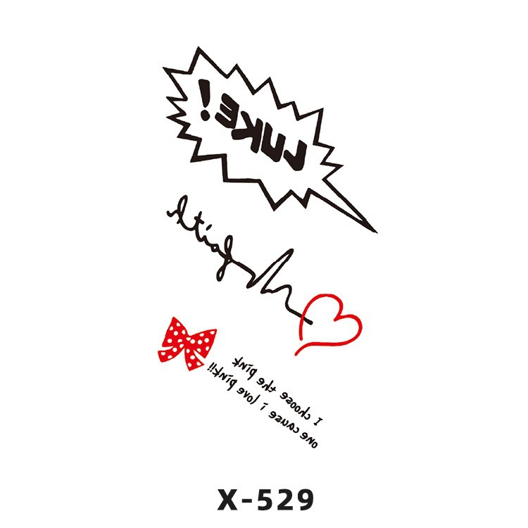 Arco de flor pequeña pegatinas de tatuaje fresco 3D dibujos animados transfronterizo Henna rosa impermeable texto en inglés pegatinas de tatuaje