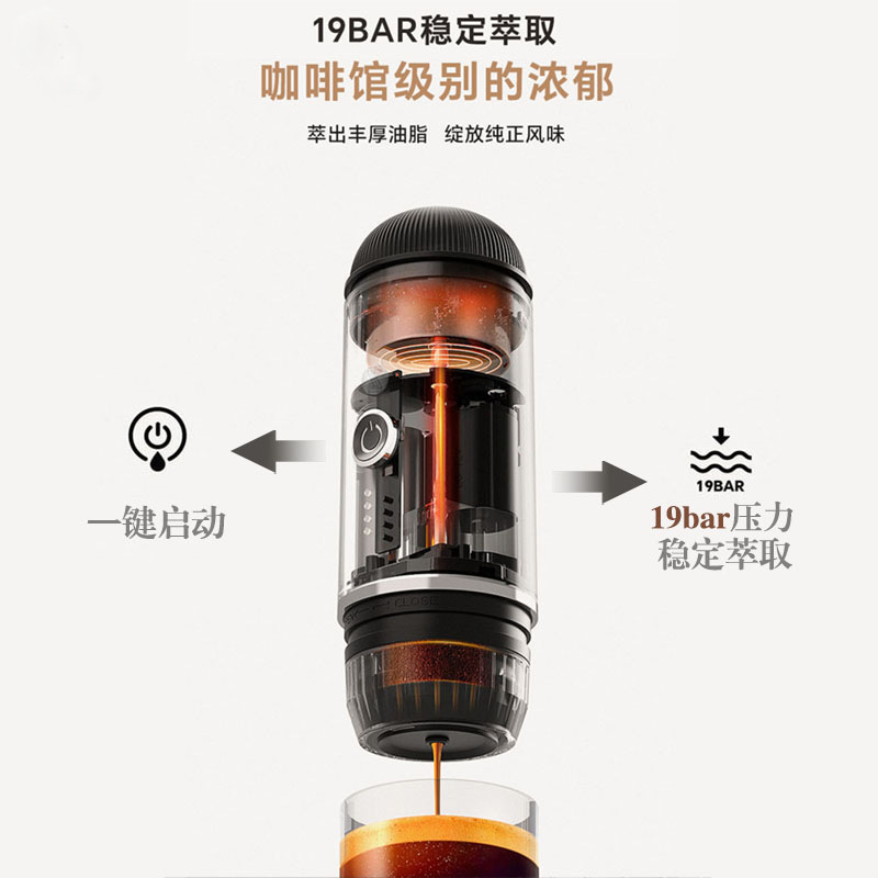 USB cápsula de café eléctrica en polvo de doble propósito máquina de café portátil de extracción de calor y frío taza de café espresso italiano