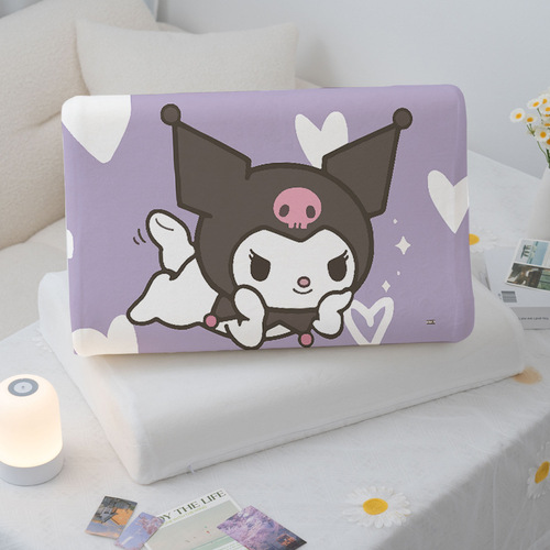 Kurorumi Melody Latex Pillow Case for Children Milk Fleece 30x50CM Single Pillow Case for Student Dormitory
