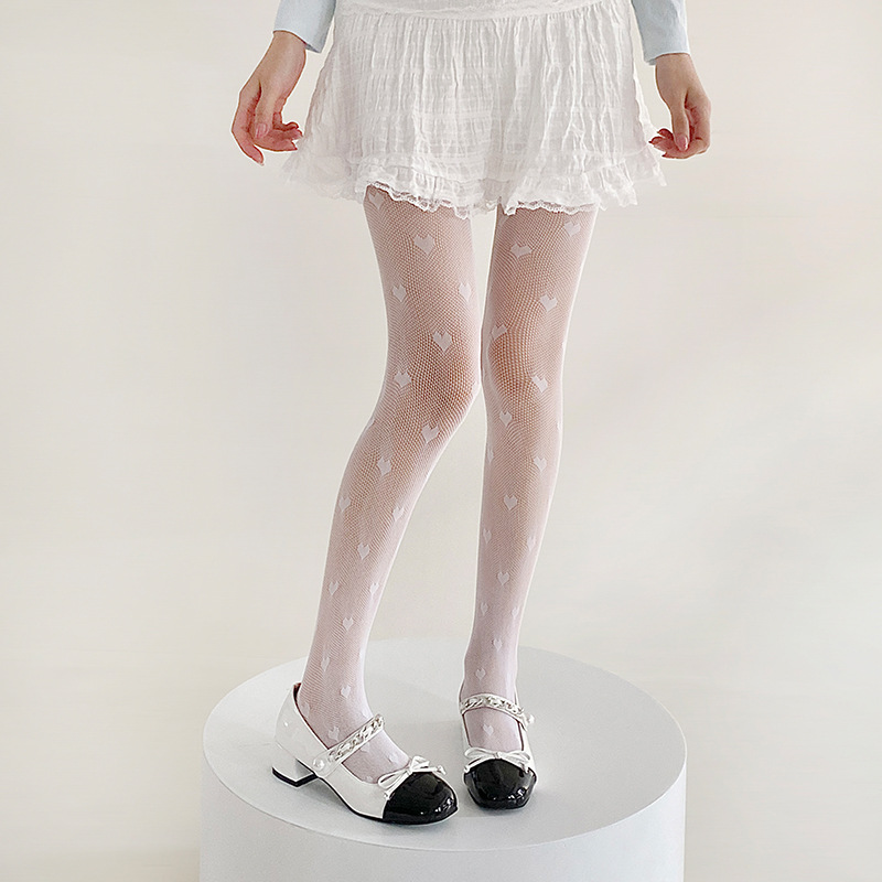 Medias blancas de verano delgadas japonesas Lolita pantalones de malla negra piernas raspadas artefactos