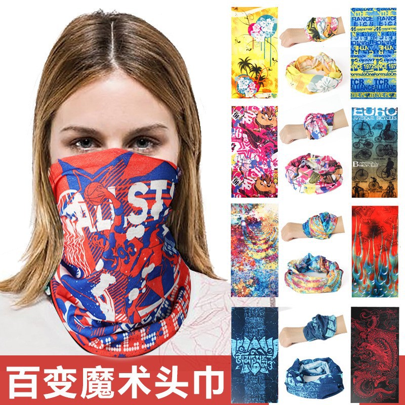 Bicycle Magic Headscarf, Summer Versatile Neck Scarf, Outdoor Cycling Gear, Sun Protection Mask, Face Scarf, Thin Neck Gaiter for Men and Women