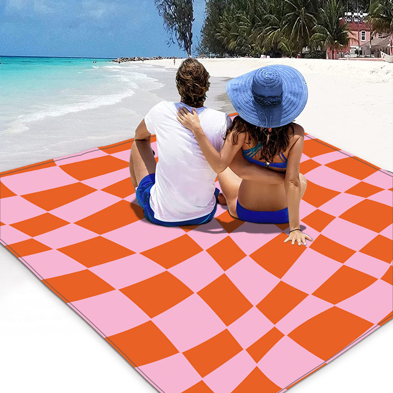 Pad de playa impresa digital al aire libre alfombra de picnic alfombra de camping ultrafina impermeable a prueba de arena arena arena portátil alfombra de humedad de playa