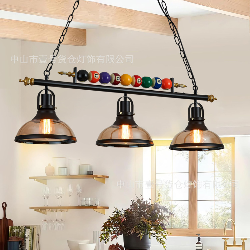 Restaurant Bar Counter Clothing Store Hot Pot Shop Decoration Creative Personality Nostalgic Industrial Style American Style Vintage Billiards Chandelier Restaurant Bar Counter Clothing Store Hot Pot Shop Decoration Creative Personality Nostalgic Industrial Style American Style Vintage Billiards Chandelier