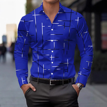 男士长袖衬衫春秋款2025新款高级线条设计商务休闲白领穿跨境爆款