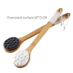 供應超長楠竹柄浴刷 超細纖維絲洗澡按摩搓背刷 美體浴刷