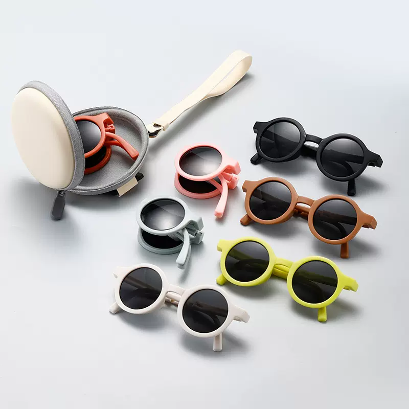 儿童墨镜可折叠太阳镜男童夏季防紫外线女童防晒眼镜宝宝遮阳镜潮