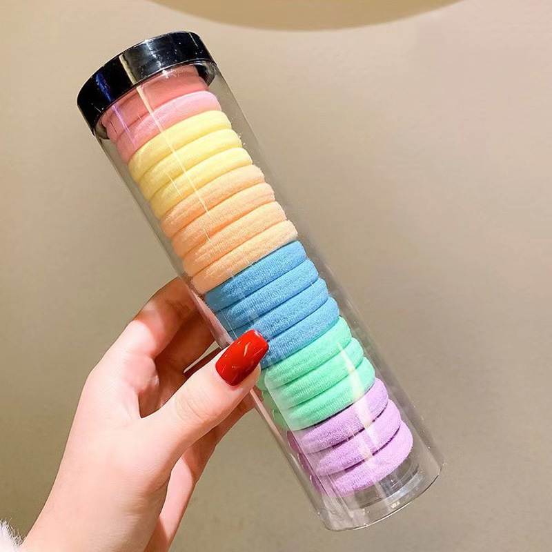 Bebés color caramelo de alta elasticidad pulgar anillo de cabello de niñas adornamiento de cabello de dopamina no daña banda de goma de cabello