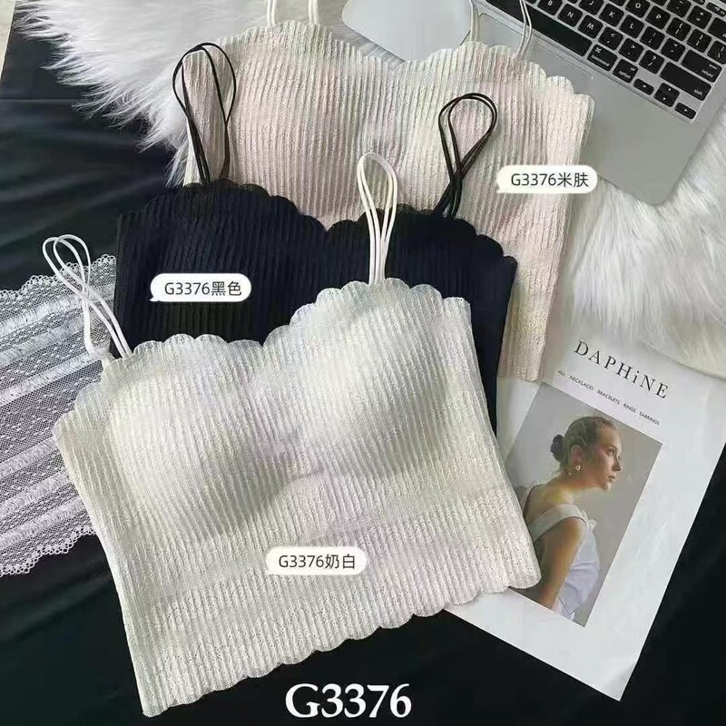 G3376 Bubble Lace Beautiful Back Bra for Women, Can Be Worn as an Inner Layer or Outerwear, Camisole, Tube Top, Vest 1065 G3376 Bubble Lace Beautiful Back Bra for Women, Can Be Worn as an Inner Layer or Outerwear, Camisole, Tube Top, Vest 1065