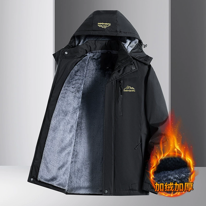 Куртка куртка куртка куртка мужской осенью и зимой бархат утолщена теплая хлопчатобумажная куртка пожилого возраста